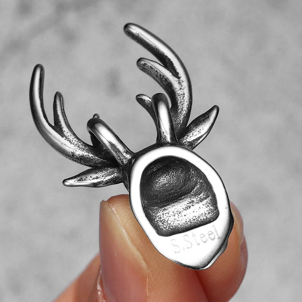 PENDRA Stag Elk Antler Steel Necklace