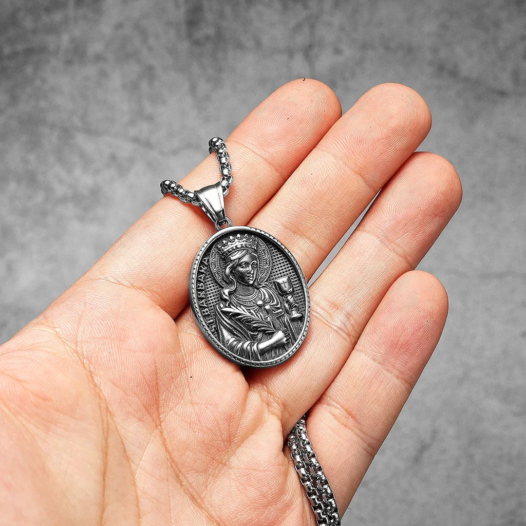 PENDRA Saint Barbara Steel Necklace
