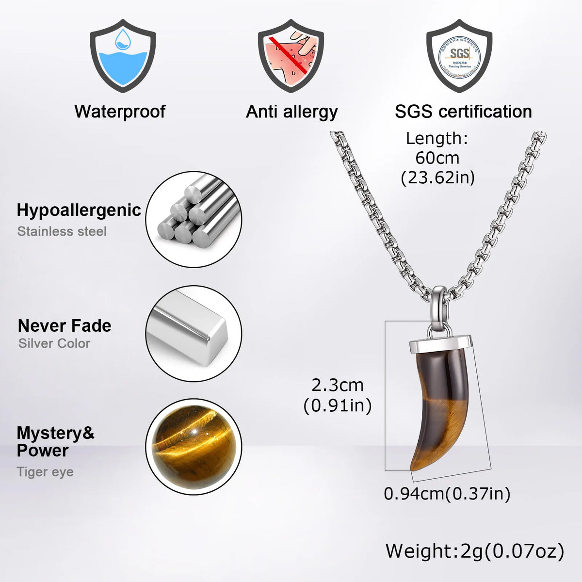 PENDRA Tiger Horn Pendant Necklace