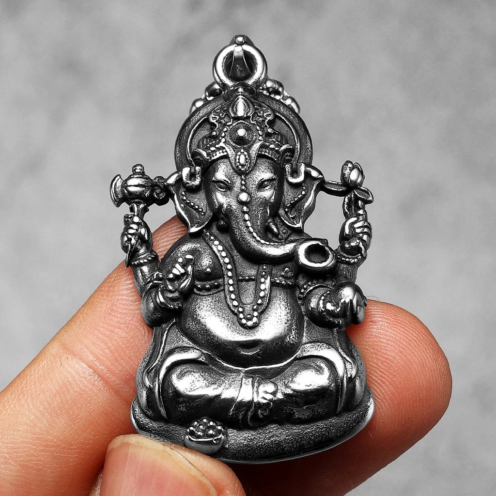 PENDRA Hinduism Ganesha Steel Necklace