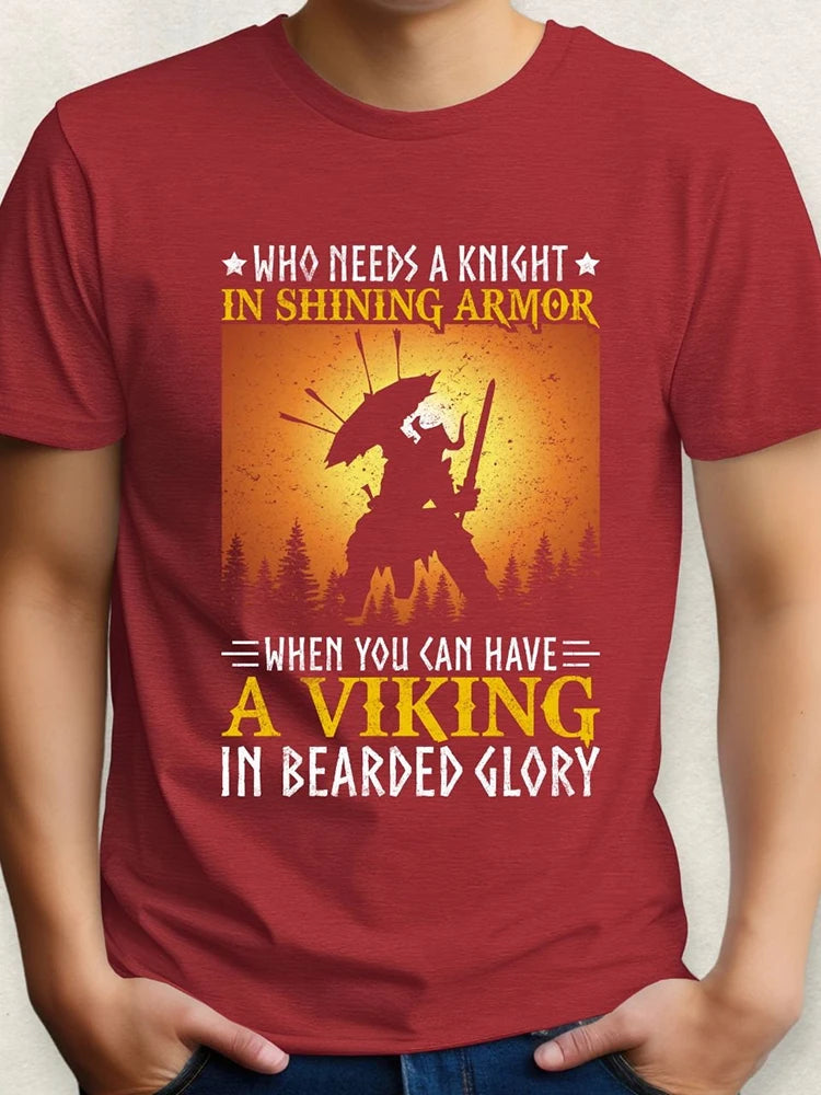 PENDRA Viking Compass Norse Mythology Statement Mythical Warrior T-Shirt