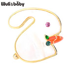 PENDRA Cute White Rabbit Brooch