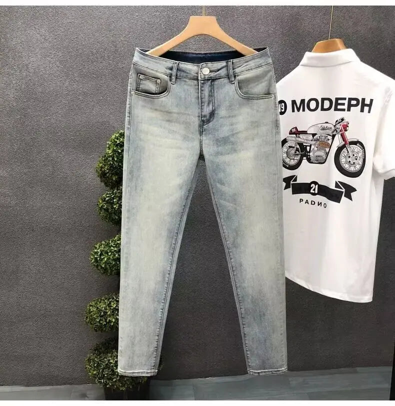 PENDRA Denim Washed Fit Trousers