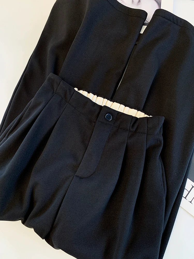 PENDRA Cashmere Touch High Waist Wide Leg Pants