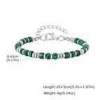 Men's Crystal Wheel Beads Bracelet,4mm Natural Stone Metal Wheel Beaded Bracelet,Adjustable Wristband Gift