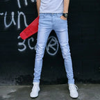 New Youths Men's Summer Jeans Stylish and Durable Trendy Denim Pants Korean Style Men's Slim Fit Cowboy Solid Denim Pants