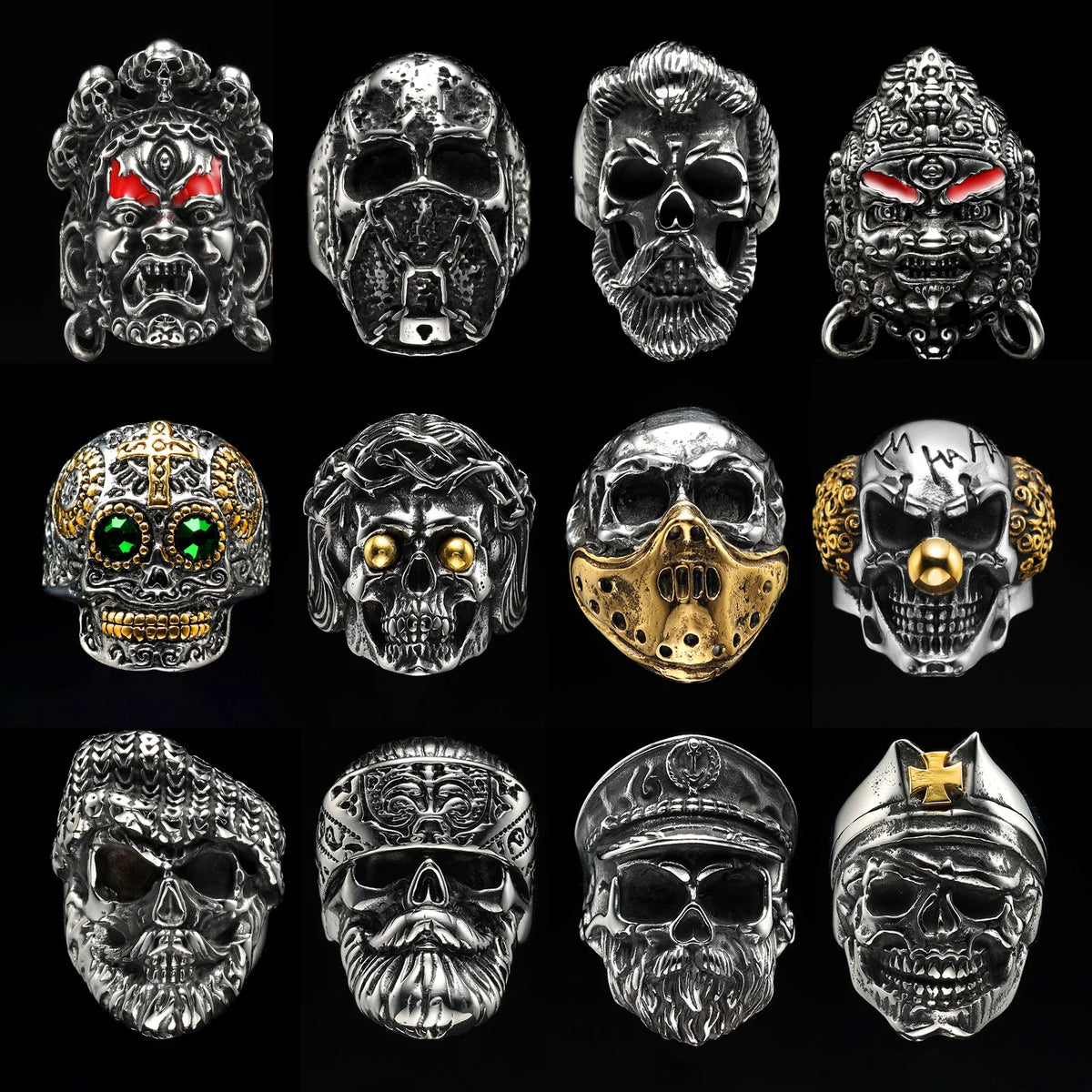 PENDRA Punk Gothic Skull Ring