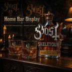 Ghost Skeletour World Tour Whiskey Decanter Gift Set, Glass Liquor Bottle with Tumbler Cups, Fan Collection Decor