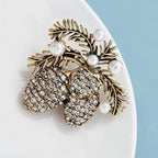 PENDRA Pine Vintage Pine-Nut Christmas Brooch