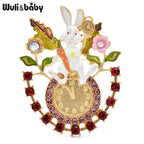 PENDRA Lovely Rabbit Clock Brooch