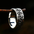 PENDRA Celtic Knot Rune Futhark Ring