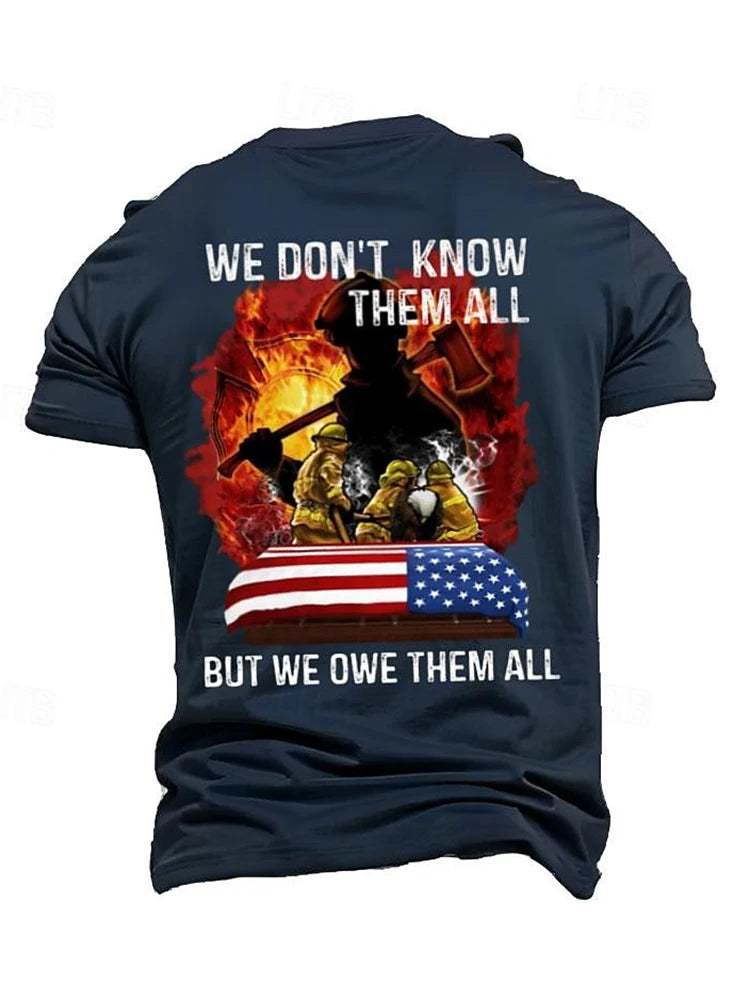 Walking Printed Father's T-shirt Summer Daily Casual Men's T-shirt Outdoor Running Exercise Men's Sports Short-sleeved Top