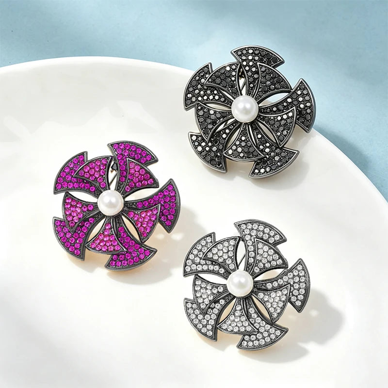 PENDRA Florina Vintage Round Flower Brooch