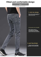Denim Winter Velvet Thickened Slim-fitting Small Feet Elastic Casual Warm Men's Pants Cotton Trousers Jeans for Men Streetwear