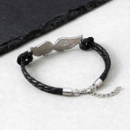 Angel Wings Bracelets for Men Boys,Black Rope Adjustable Wristband,Personality Exquisite Jewelry Gift