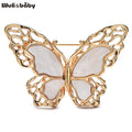 PENDRA Classical White Butterfly Brooch