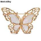 PENDRA Classical White Butterfly Brooch
