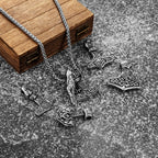 PENDRA Rune Norse Leather Necklace