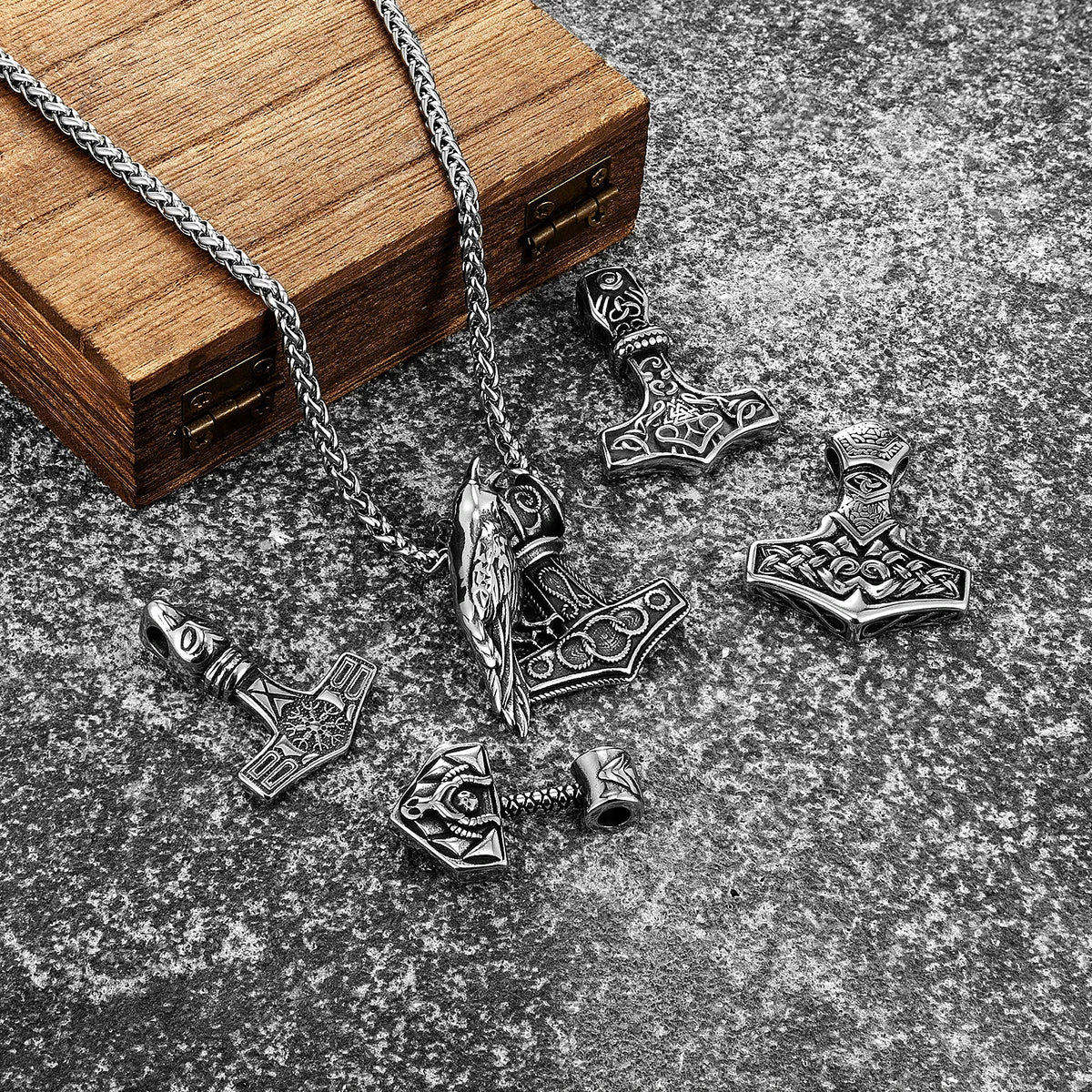PENDRA Rune Norse Leather Necklace