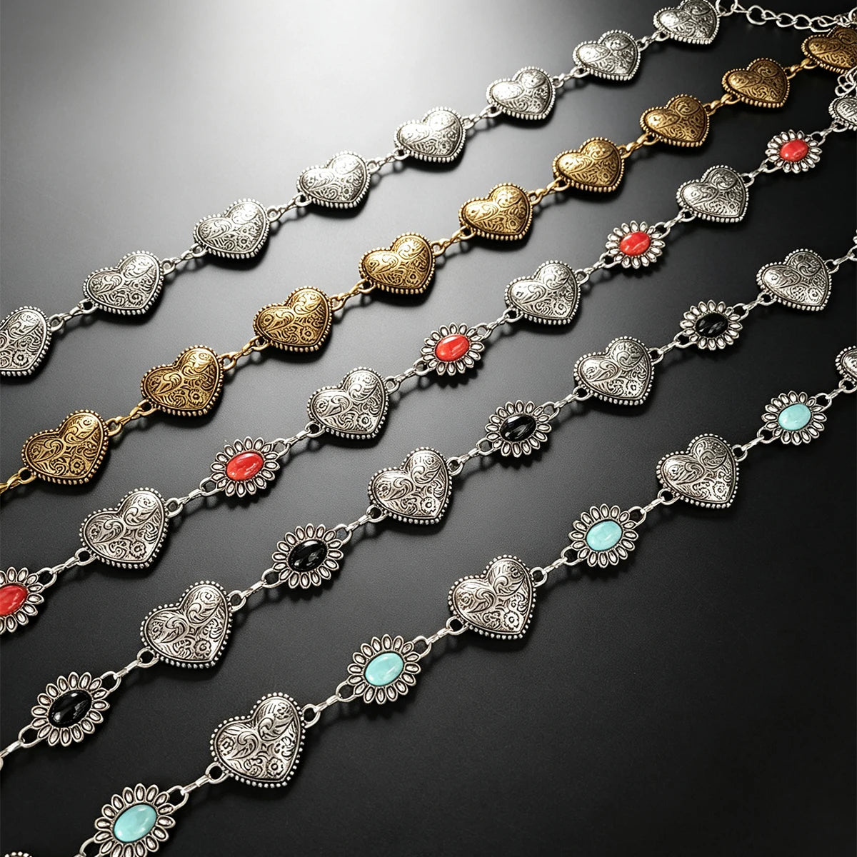 Silver Heart Waist Belly Chain for Women Sexy Autumn Dress Jeans Belt Adjustable Body Chain Festival Jewelry Accessories