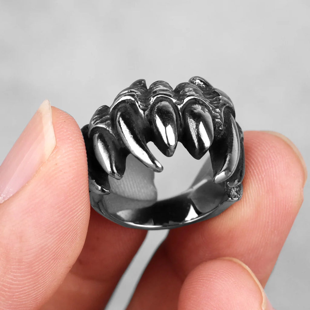 PENDRA Beast Monster Teeth Steel Ring