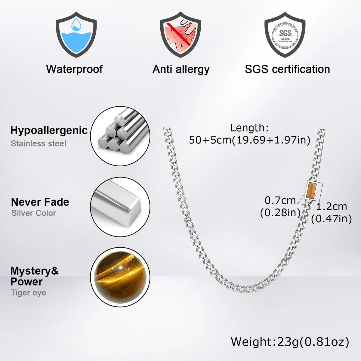 PENDRA Cuban Stone Link Chain Necklace