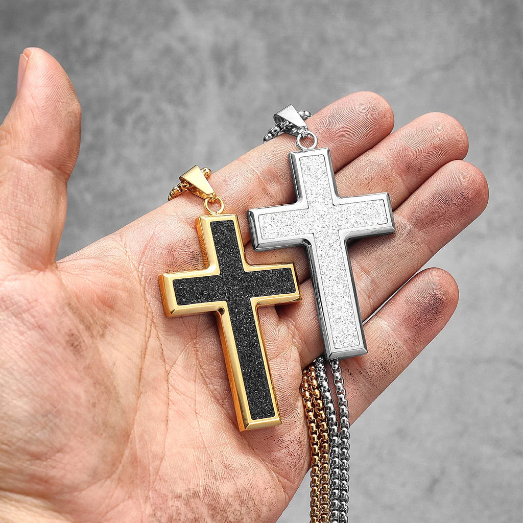PENDRA Shining Cross Steel Necklace