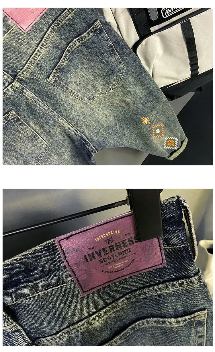 PENDRA Heavy Embroidered Brand Jeans