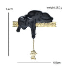 PENDRA Cat Catching Mouse On Window Women Brooch