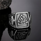 PENDRA Rune Vintage Steel Ring