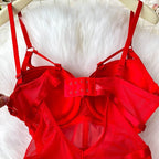 Sexy spicy girl with chest cushion jumpsuit women's summer new see through mesh slimming sexy niche design camisole vest