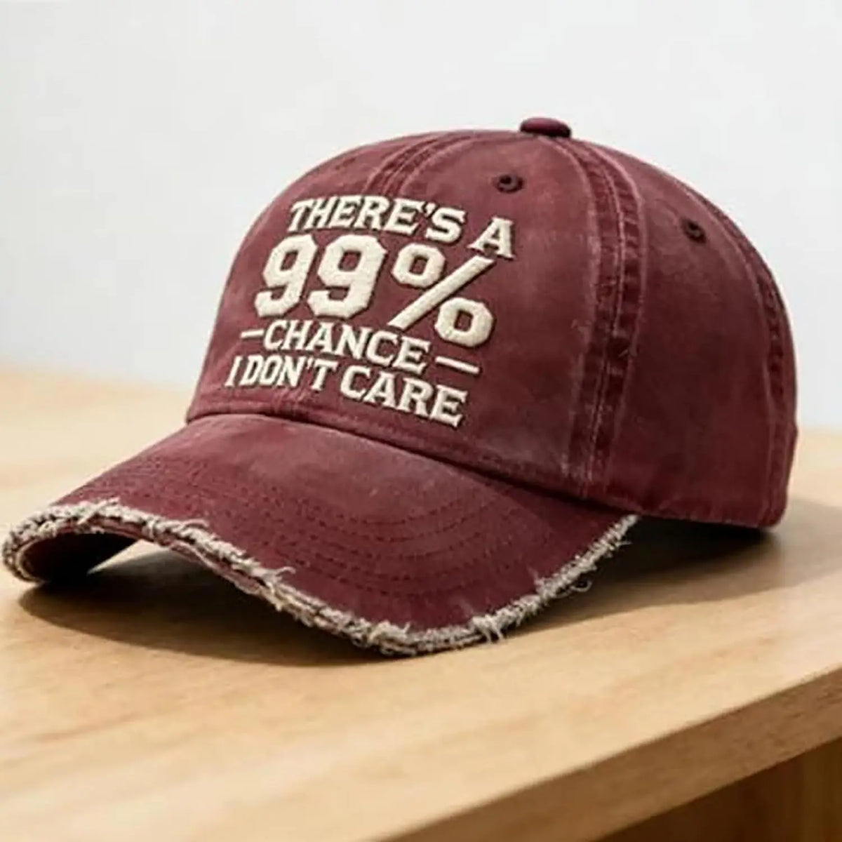 There’s A 99% Chance I Don’t Care Embroidered Dad Hat, Adjustable Distressed Embroidered I Don’t Care Cap Baseball Caps