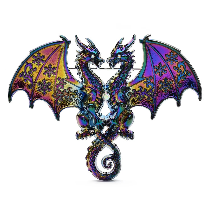 PENDRA Mystic Dragon Rhinestone Brooch