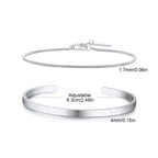 Trendy 4mm Cuff Bracelet for Men,2pcs/set Waterproof Chain LInk Adjustable Writband,Causal Jewelry Gift for Husband Dad BBF