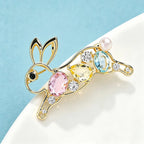 PENDRA Cute Crystal Rabbit Brooch