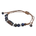 PENDRA Blue Mosaic Ceramic Adjustable Rope Bracelet