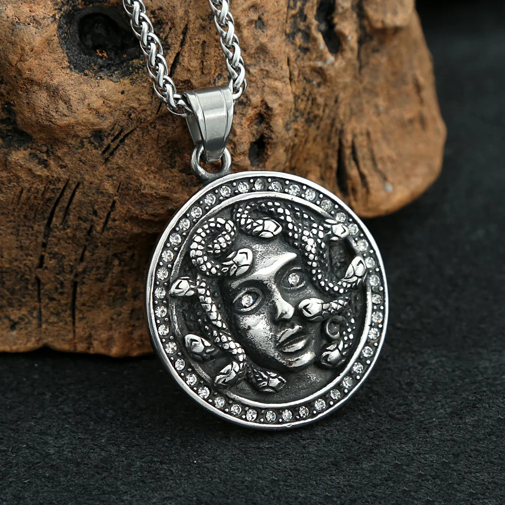 PENDRA Medusa Gothic Medusa Head Pendant Necklace