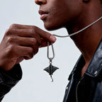 Men's Stainless Steel Devil Fish Necklace,Punk Vintage 3D Devil Fish Pendant Necklace,Shark Enthusiast Gift