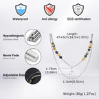 Hiphop Star Cross Chain Necklaces for Men Boys,Stainless Steel Punk Double Layers Chain Collars,Unisex Jewelry