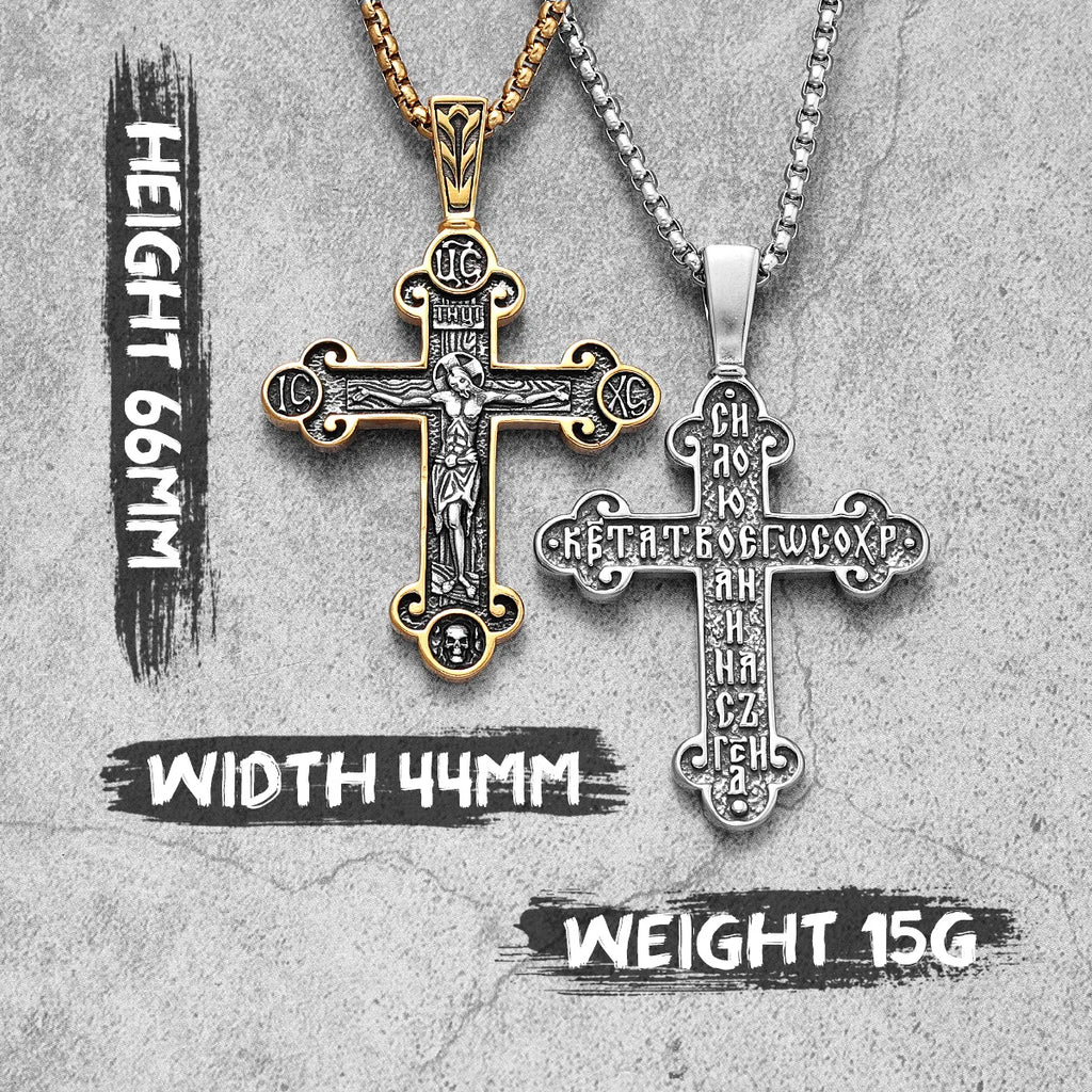 INRI Jesus Cross Religon Amulet Stainless Steel Men Women Necklaces Pendants Chain Punk Trendy Jewelry Creativity Gift Wholesale