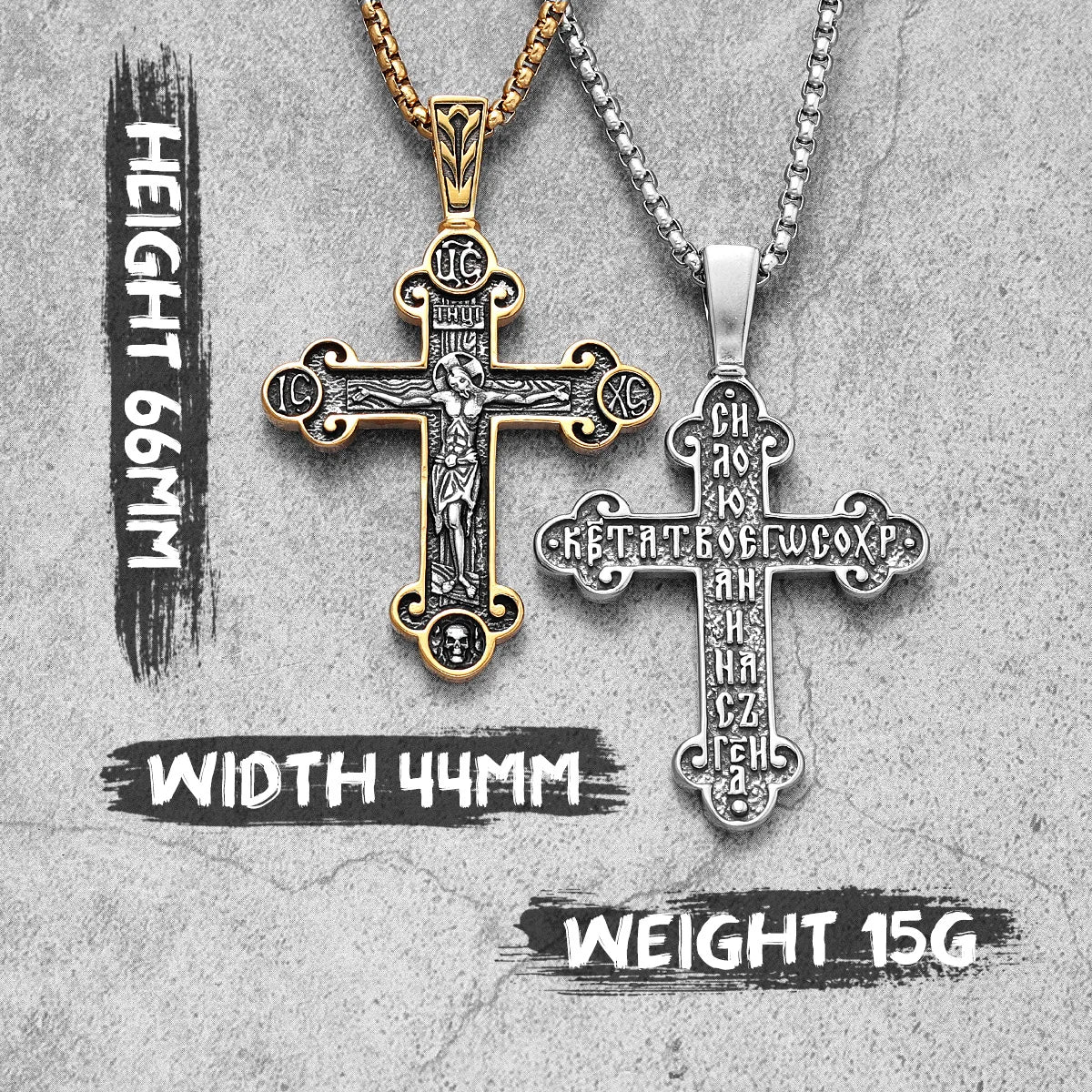 INRI Jesus Cross Religon Amulet Stainless Steel Men Women Necklaces Pendants Chain Punk Trendy Jewelry Creativity Gift Wholesale
