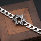 PENDRA Davidstar 316L Stainless Steel Star of David Bracelet