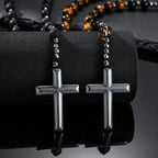 PENDRA Cross Tiger Rosary Necklace