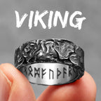 PENDRA Minimalism Runes Damaged Steel Ring