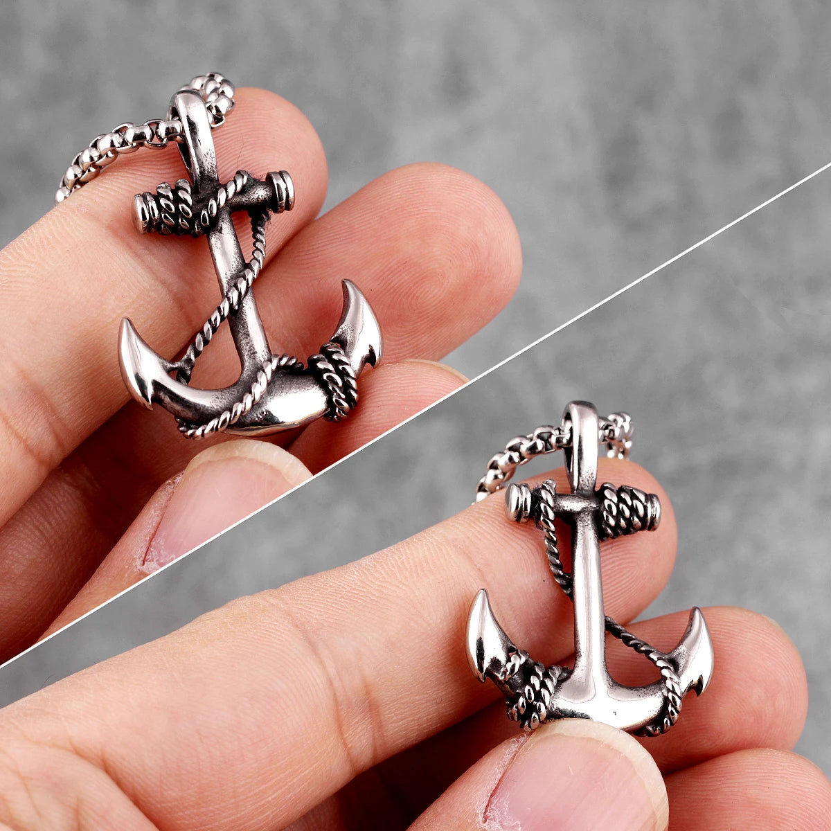 PENDRA Sea Anchor Sailor Steel Necklace
