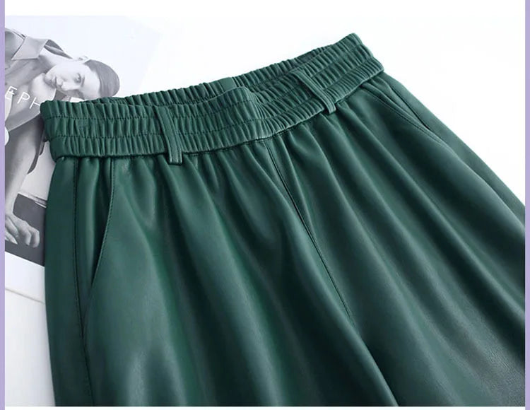 PENDRA Full Leather Wide Leg Shorts