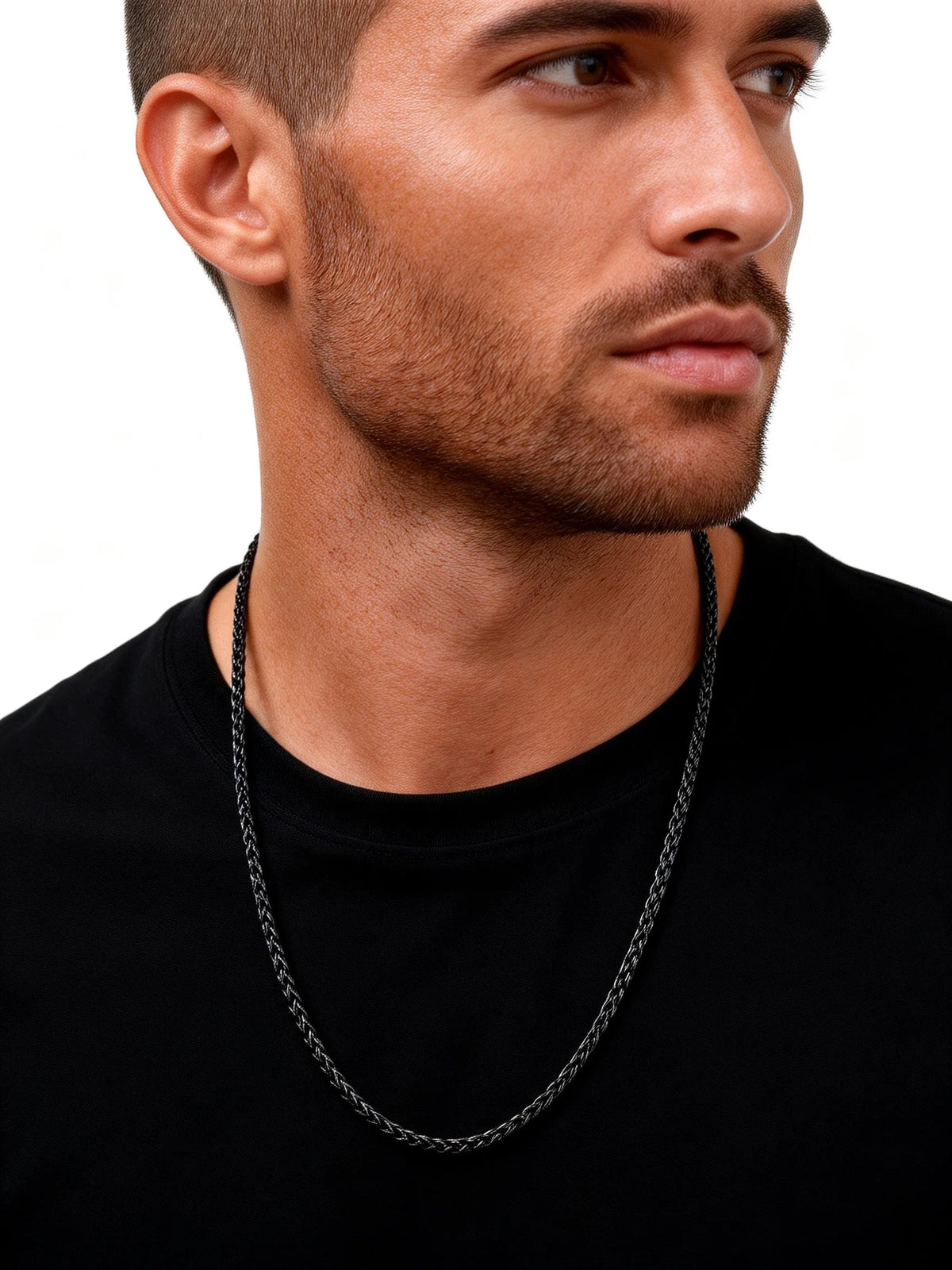 PENDRA Wheat Black Chain Necklace
