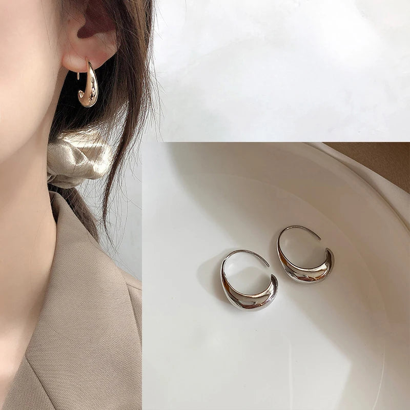 VENTFILLE 925 Sterling Silver Geometry Studs Earring for Women Splicing Korean Hip Hop Versatile Jewelry Gift Dropshipping