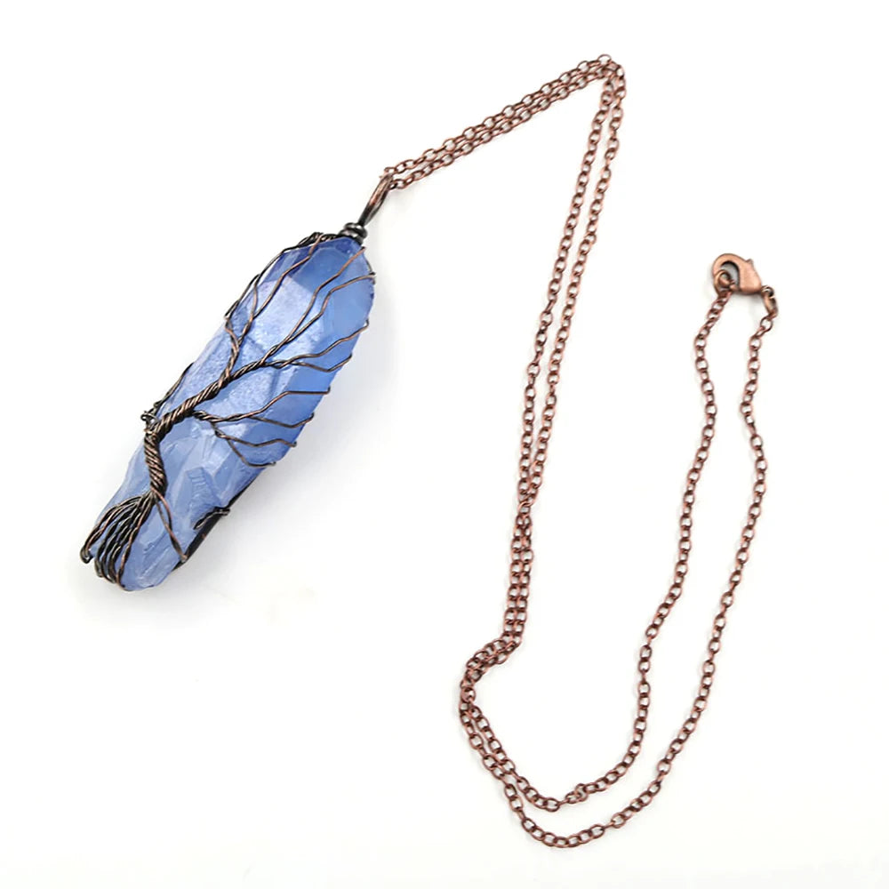 PENDRA Tree Life Crystal Chain Necklace