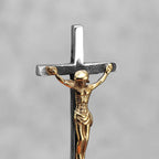 PENDRA Handstand Jesus Cross Steel Necklace